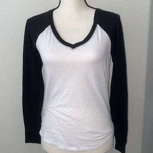 Back and white baseball tee
